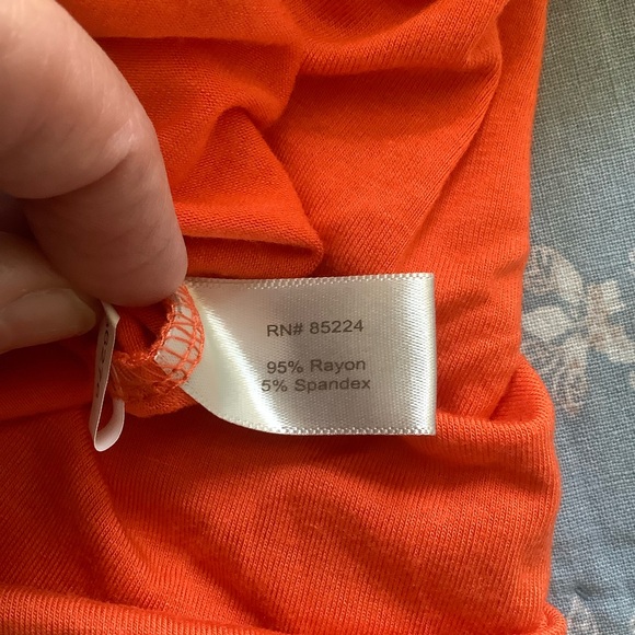 NWOT Boston Proper Orange Beaded Stretch Tunic Top Size XXS Crisscross Back - Picture 7 of 8